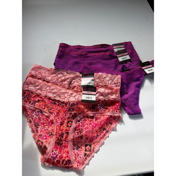 No Boundaries Other - No Boundaries Panty Bundle 5 Pack Hipster Thong Lace Seamless Purple Pink L 7